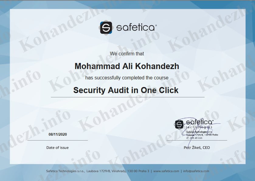 Safetica certification-Security-Audit-in-One-Click